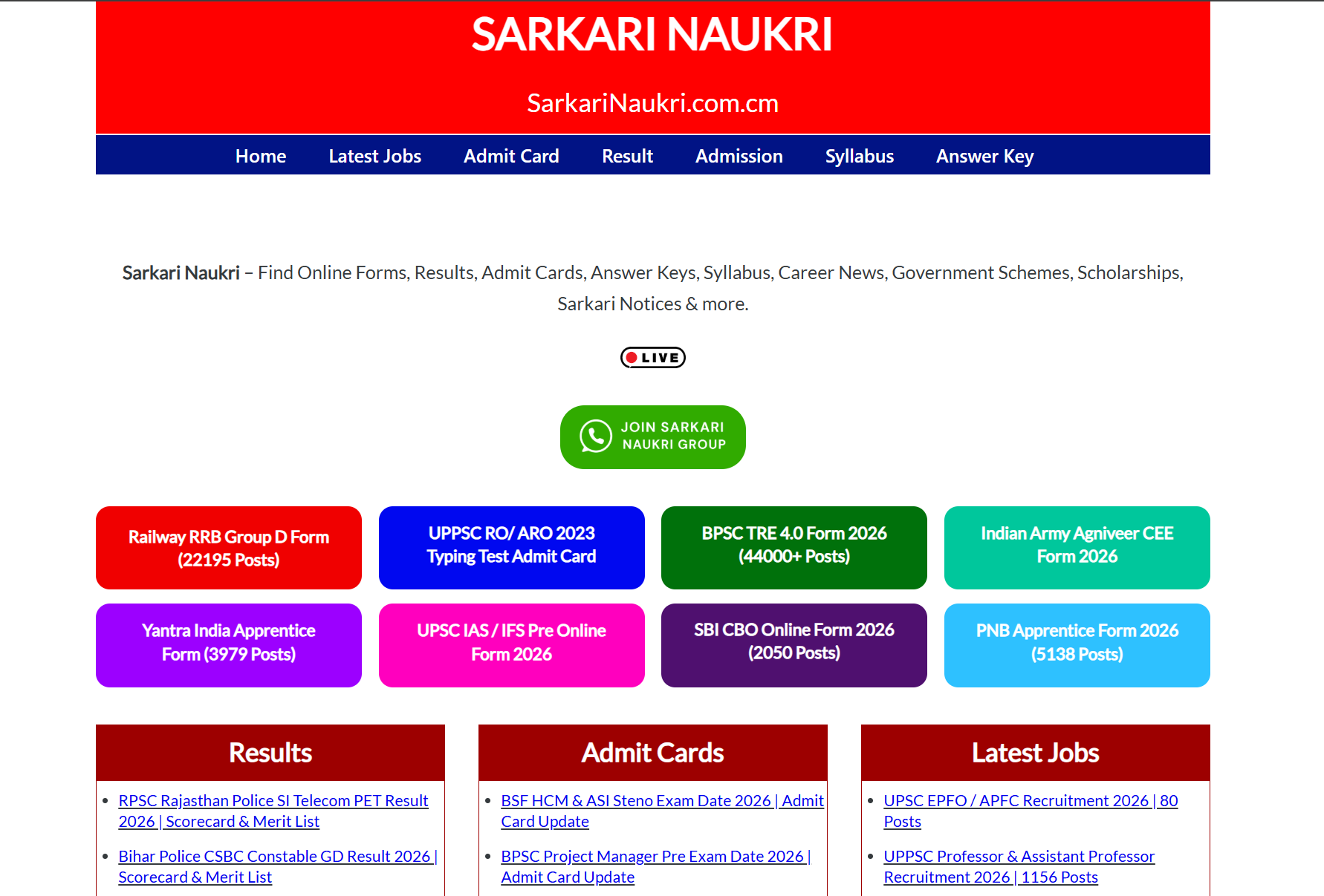 Government Job Portal Development & SEO Automation for SarkariNaukri.com.cm